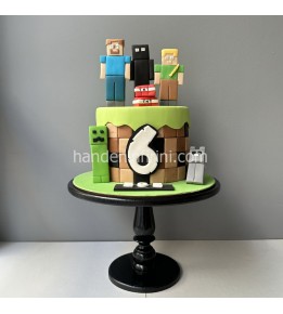 Minecraft Temalı Pasta