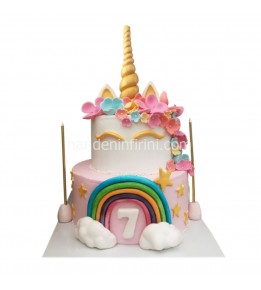 Unicorn Gökkuşağı Pasta