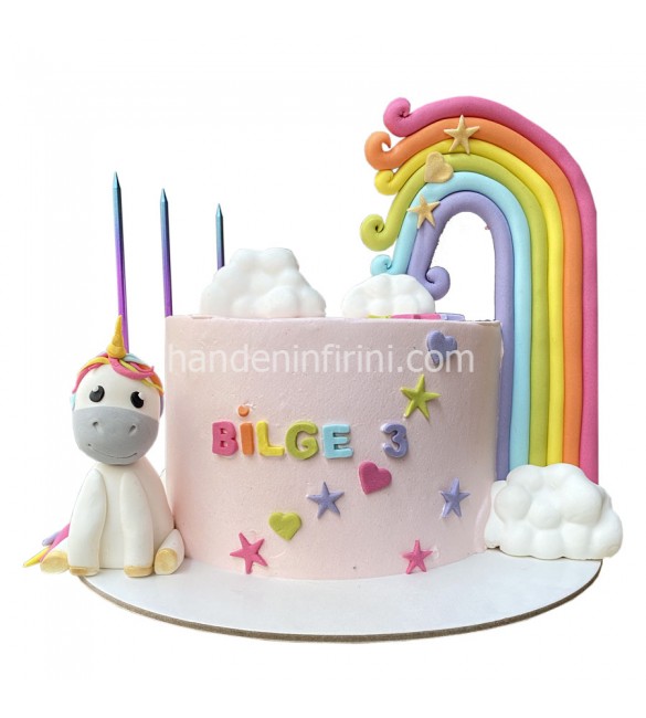 Unicorn ve Gökkuşağı Pasta